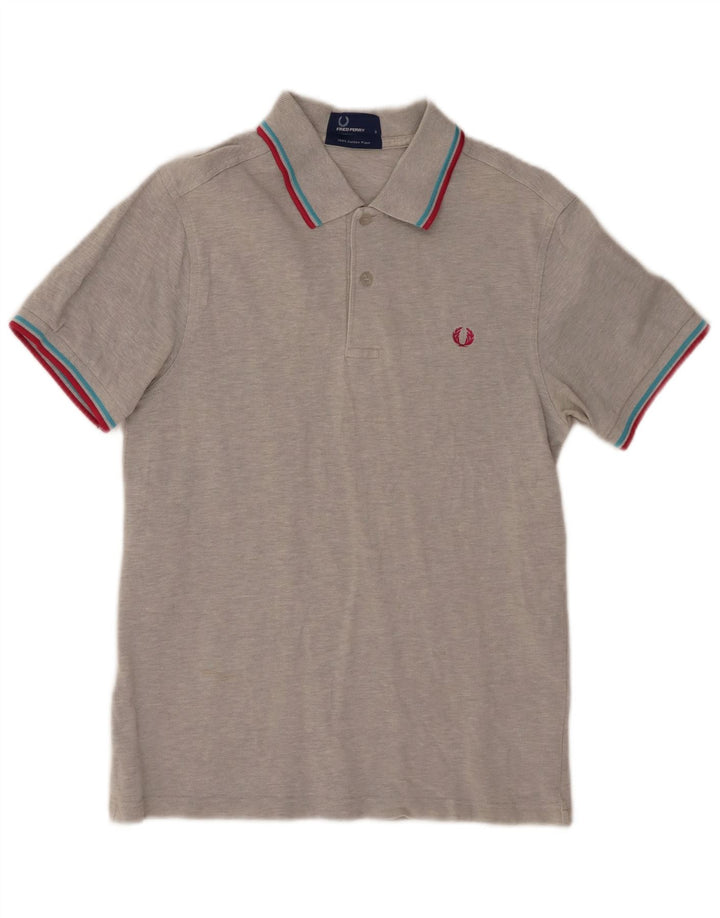 FRED PERRY Mens Polo Shirt Small Grey Cotton