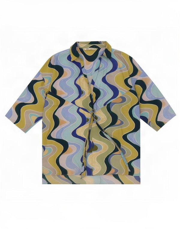 Zara Womens Oversized Abstract Pattern Tunic Top UK 10 Small Multicoloured