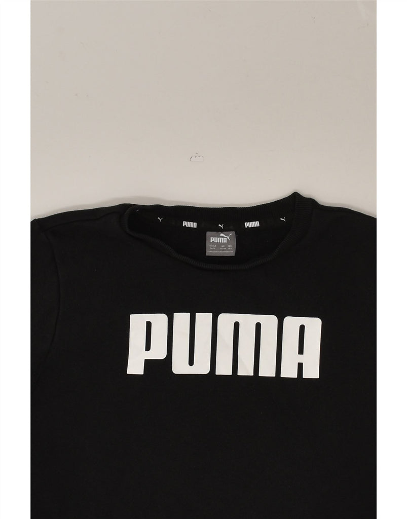 PUMA Boys Graphic Sweatshirt Jumper 11-12 Years Black | Vintage Puma | Thrift | Second-Hand Puma | Used Clothing | Messina Hembry 