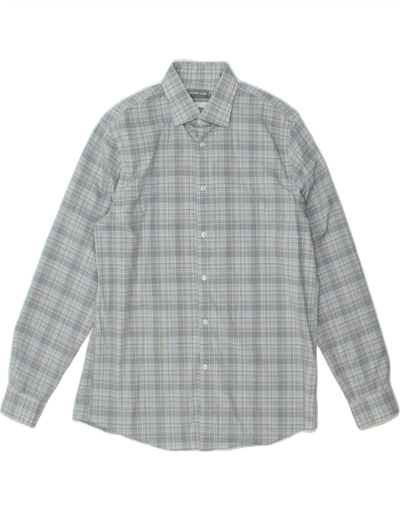 MICHAEL KORS Mens Regular Fit Shirt Size 16 Large Blue Check Vintage Michael Kors and Second-Hand Michael Kors from Messina Hembry 