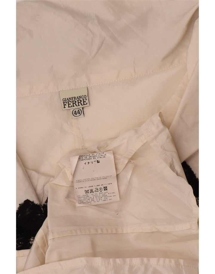 Gianfranco Ferre Womens Shirt Blouse IT 44 Medium Off White Floral