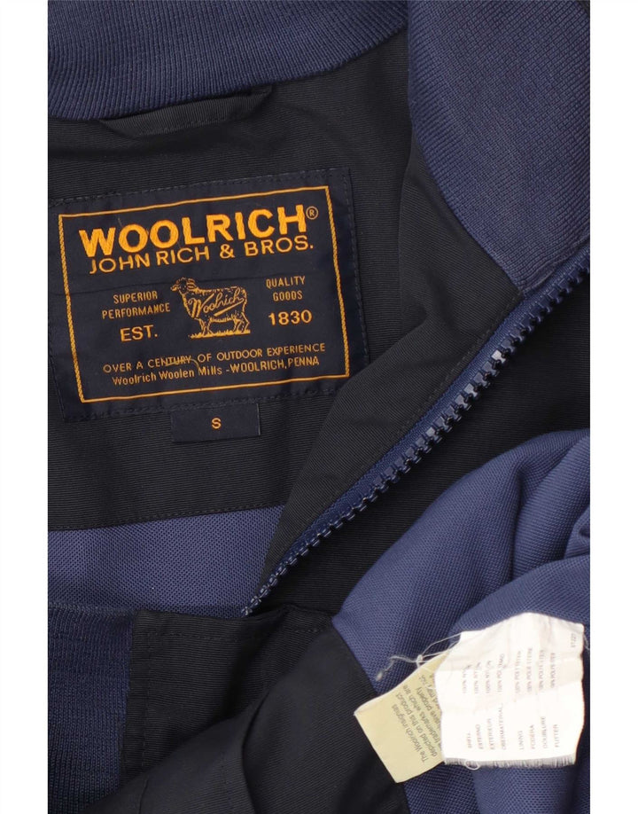 Woolrich Womens Oversized Bomber Jacket UK 10 Small Navy Blue Polyester