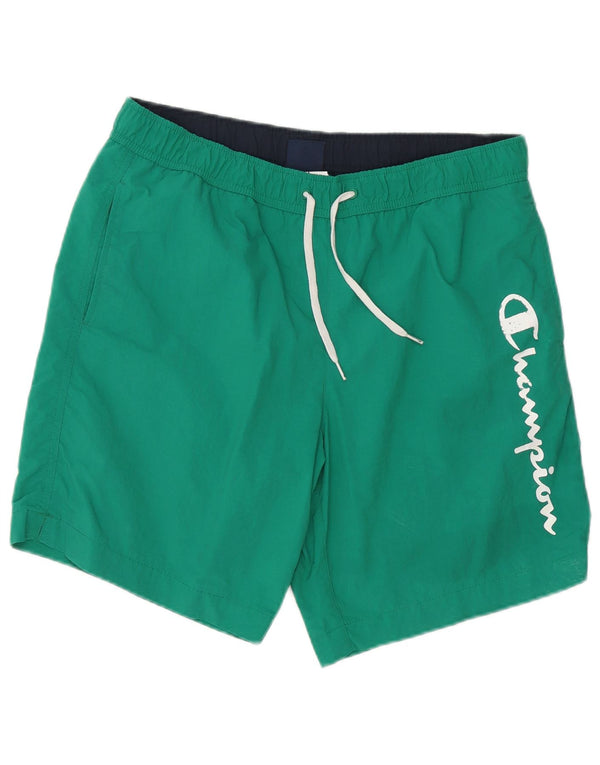 Champion Mens Graphic Swimming Shorts Large Green Polyester