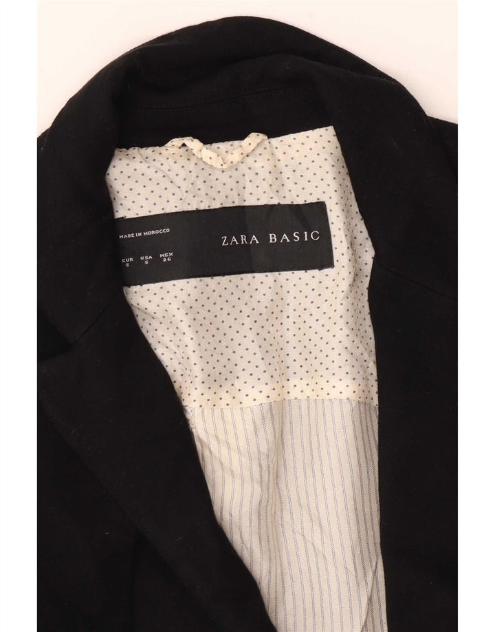 Zara Womens 1 Button Blazer Jacket UK 10 Small Black