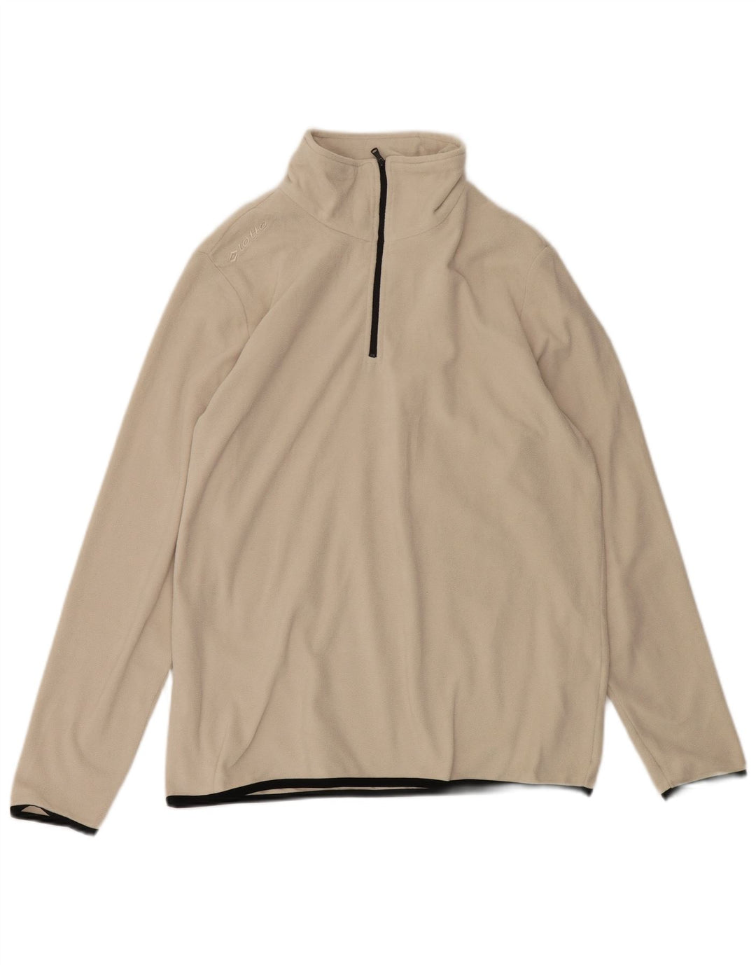 LOTTO Mens Zip Neck Fleece Jumper Medium Beige Polyester