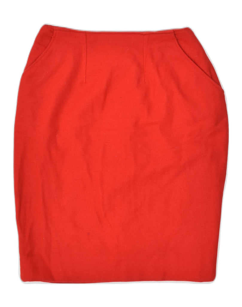 BENETTON Womens Pencil Skirt IT 42 Medium W24  Red Wool | Vintage Benetton | Thrift | Second-Hand Benetton | Used Clothing | Messina Hembry 