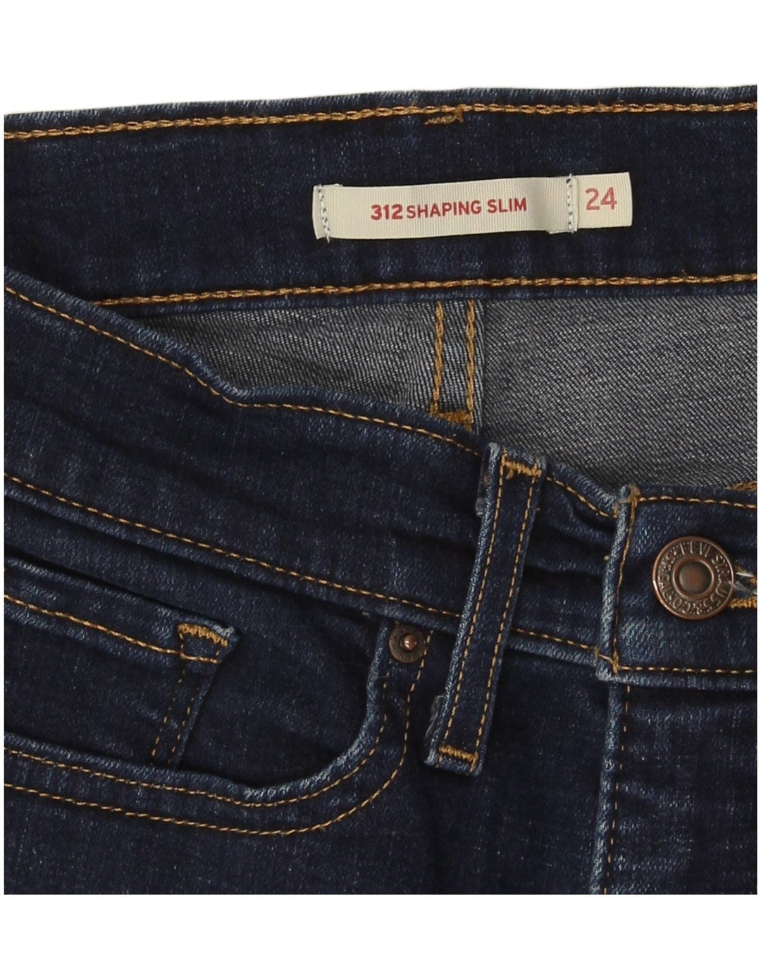 Levi's Womens 312 Shaping Slim Jeans W24 L31 Navy Blue