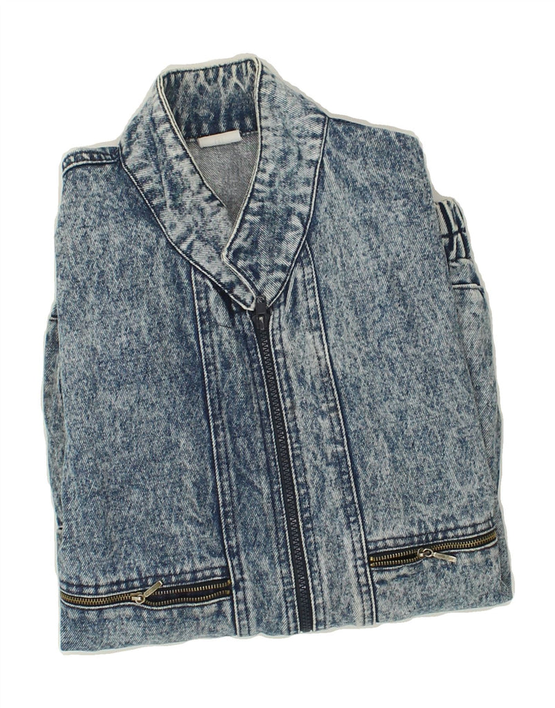 VINTAGE Mens Denim Gilet UK 38 Medium Blue | Vintage Vintage | Thrift | Second-Hand Vintage | Used Clothing | Messina Hembry 