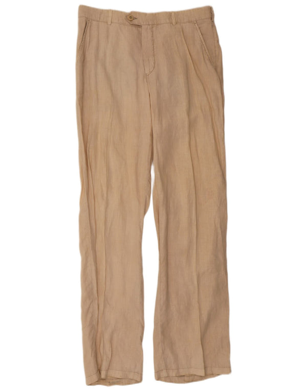 Armani Mens Loose Fit Suit Trousers W40 L34 Beige