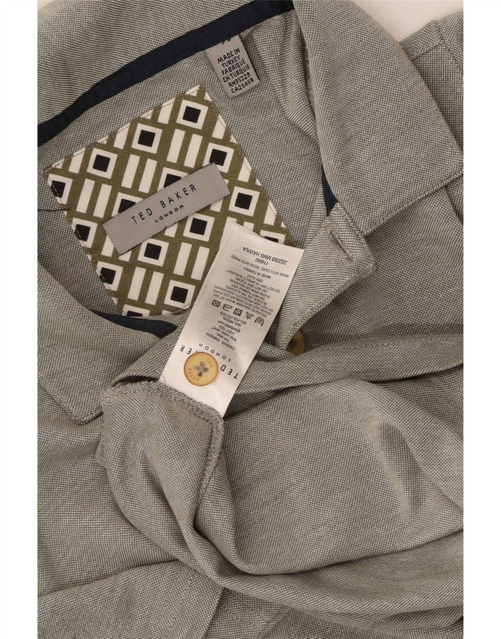 Ted Baker Mens Polo Shirt Small Grey Modal