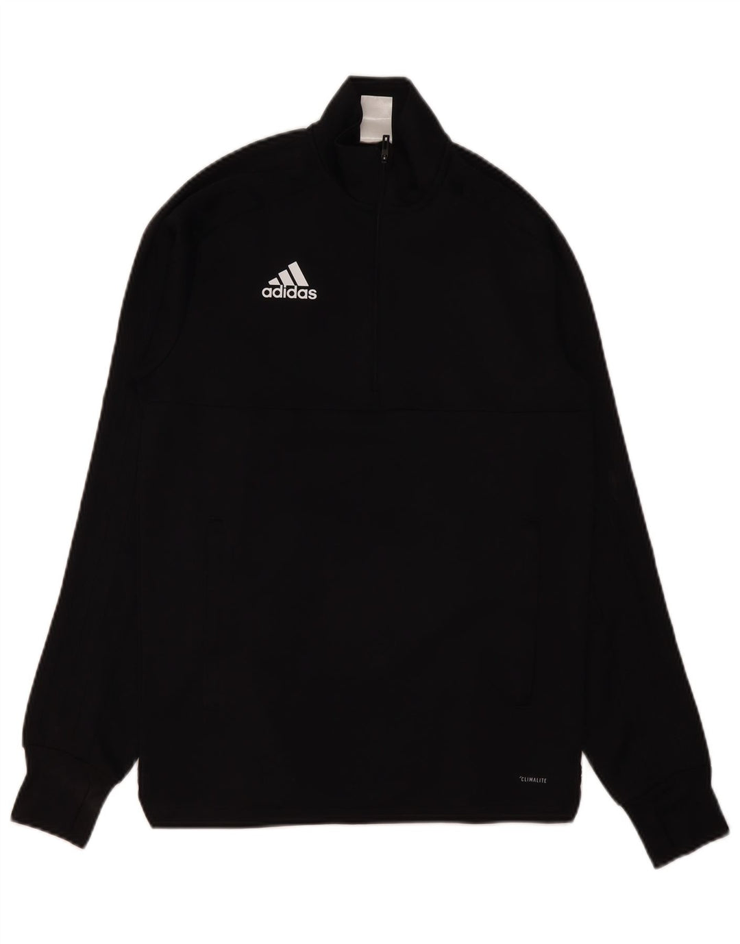 ADIDAS Mens Climalite Zip Neck Pullover Tracksuit Top XS Black Polyester