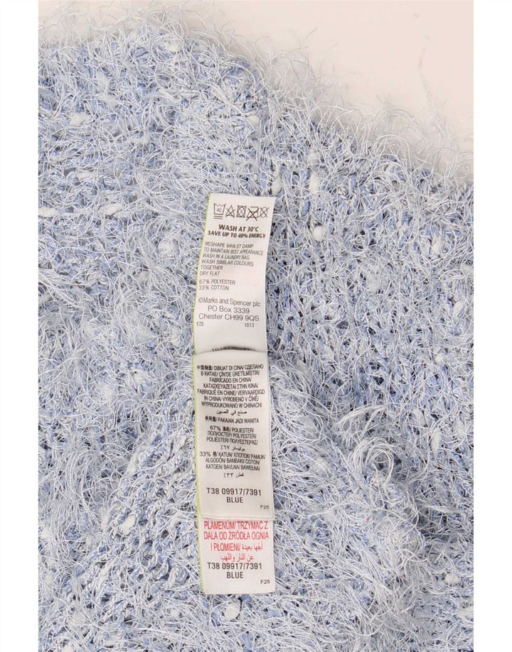 Marks & Spencer Womens Crew Neck Jumper Sweater UK 20 2XL Blue Polyester