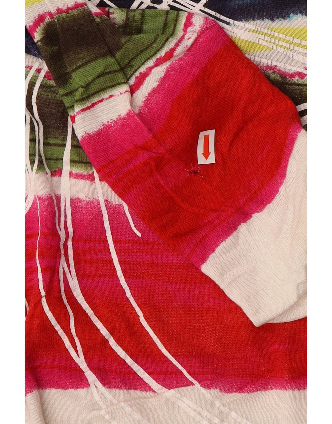 Desigual Womens Boat Neck Jumper Sweater UK 12 Medium Multicoloured