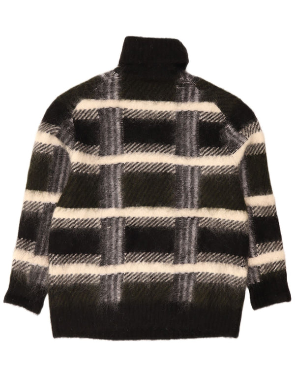 Cos Womens Oversized Roll Neck Jumper Sweater UK 14 Medium Black Plaid