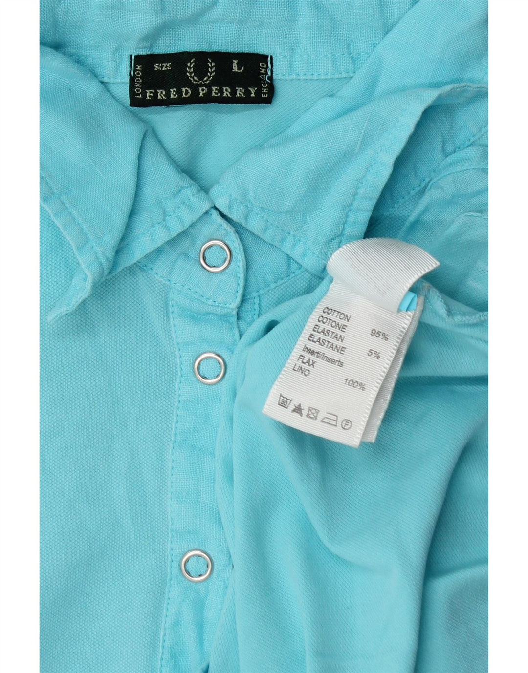 Fred Perry Womens Polo Shirt UK 14 Large Blue Cotton