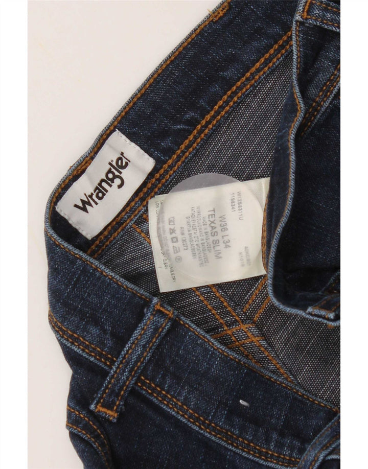 Wrangler Womens Texas Slim Jeans W36 L28 Navy Blue Cotton