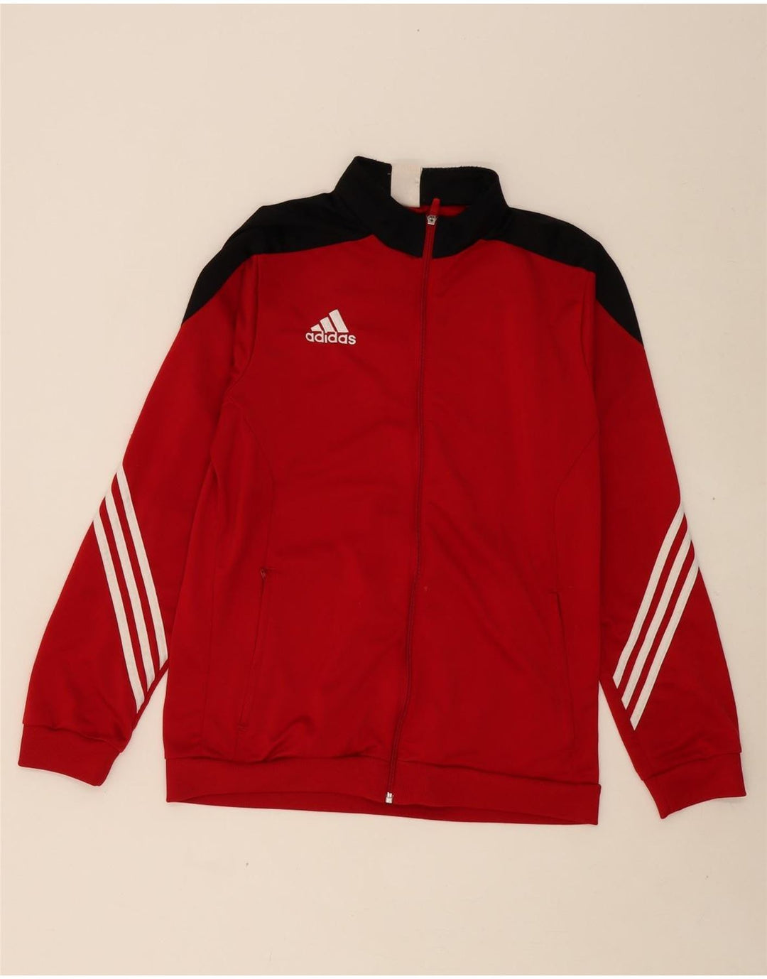 ADIDAS Mens Tracksuit Top Jacket Large Red Colourblock Polyester Vintage Adidas and Second-Hand Adidas from Messina Hembry 