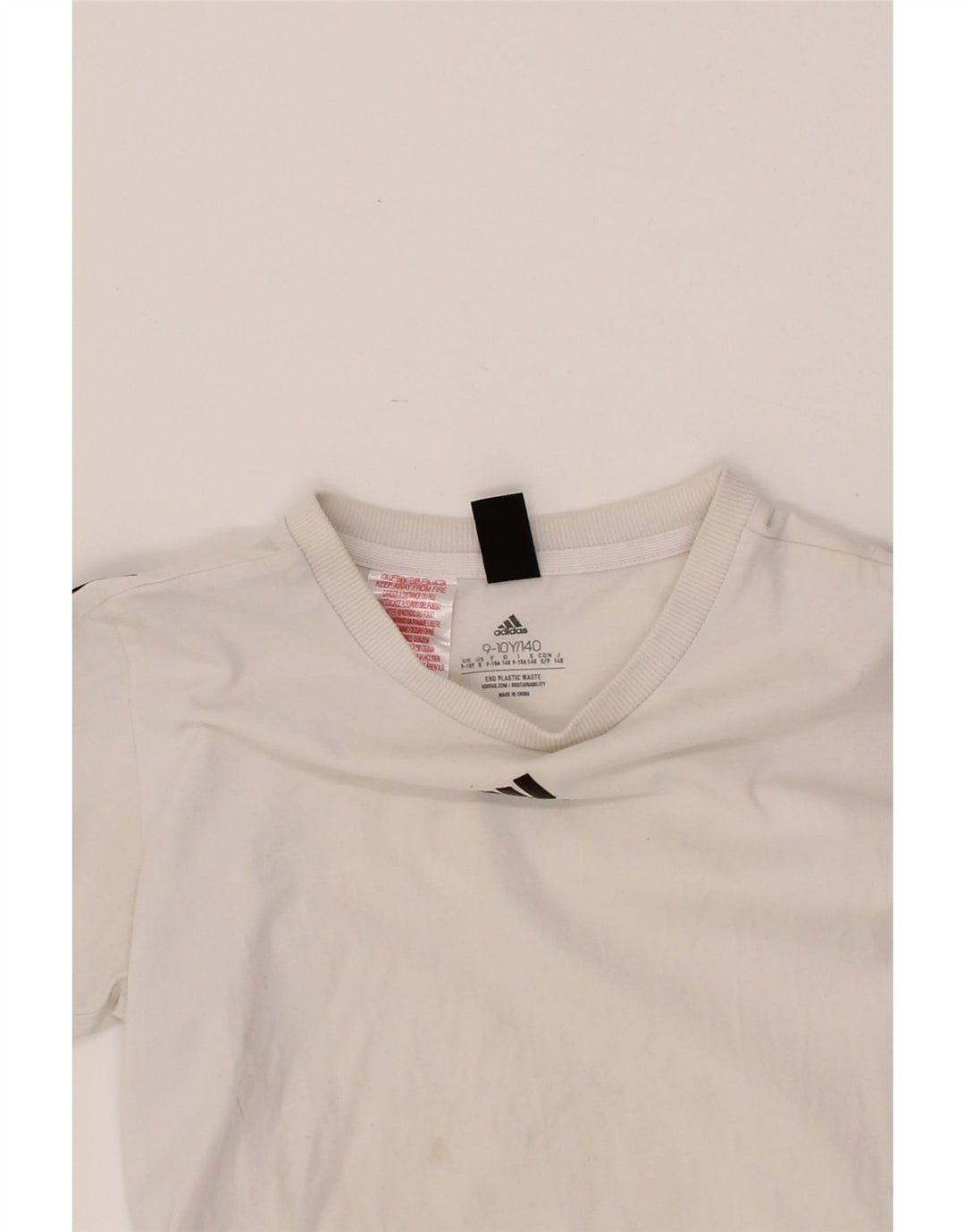 ADIDAS Boys T-Shirt Top 9-10 Years White Cotton Vintage Adidas and Second-Hand Adidas from Messina Hembry 