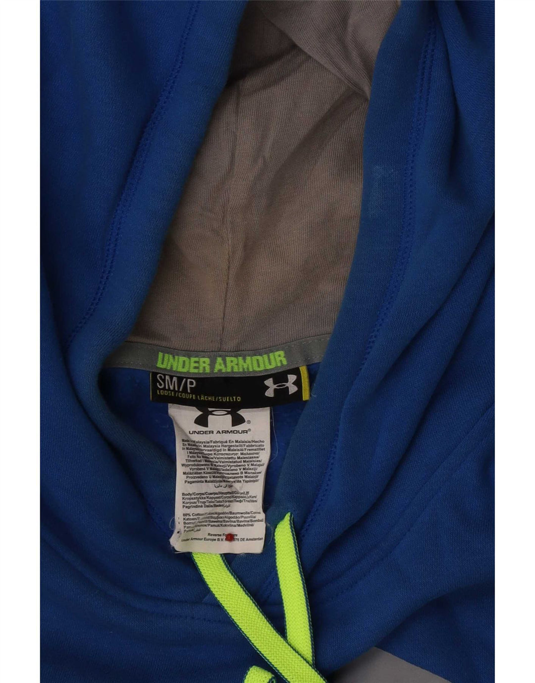 Under Armour Mens Graphic Hoodie Jumper Small Blue Cotton