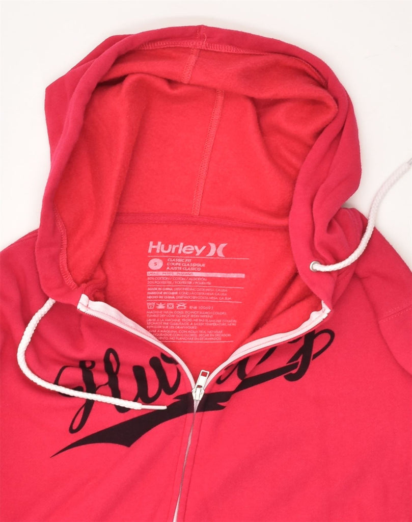 HURLEY Womens Classic Fit Graphic Zip Hoodie Sweater UK 10 Small Pink | Vintage Hurley | Thrift | Second-Hand Hurley | Used Clothing | Messina Hembry 