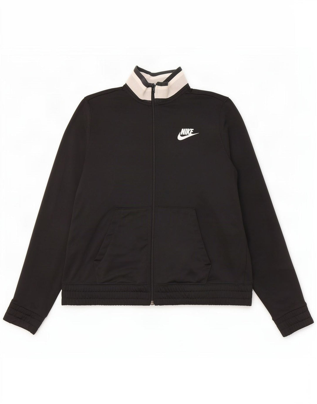 Nike Womens Tracksuit Top Jacket UK 14 Medium Black Colourblock Polyester
