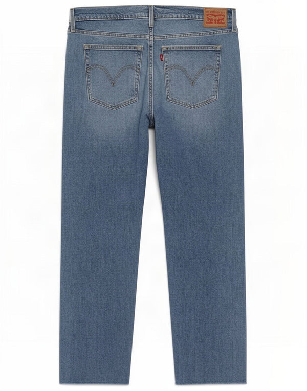 Levi's Womens Straight Jeans W34 L27 Blue Cotton