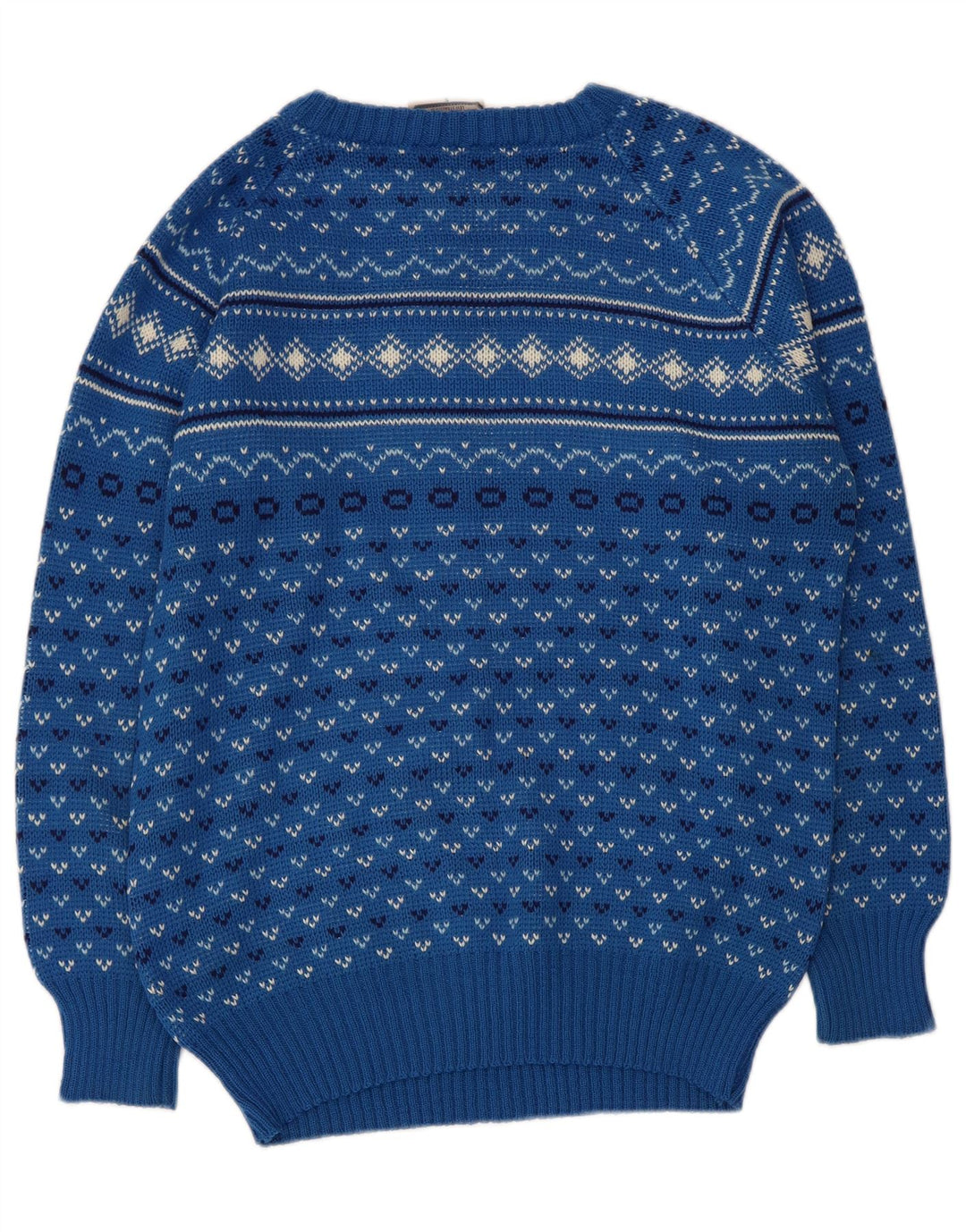 Levi's Mens Crew Neck Jumper Sweater Small Blue Geometric Acrylic