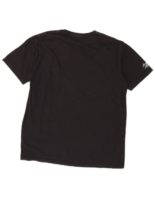Quiksilver Mens Regular Fit Graphic T-Shirt Top Large Black Cotton