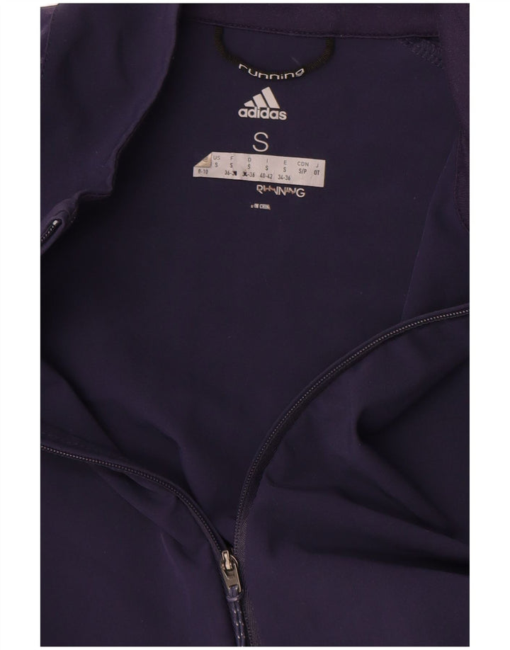 Adidas Womens Running Tracksuit Top Jacket UK 8/10 Small Navy Blue