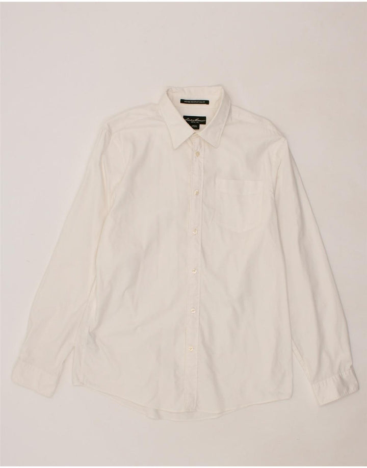 EDDIE BAUER Mens Slim Fit Shirt Large White Cotton Vintage Eddie Bauer and Second-Hand Eddie Bauer from Messina Hembry 