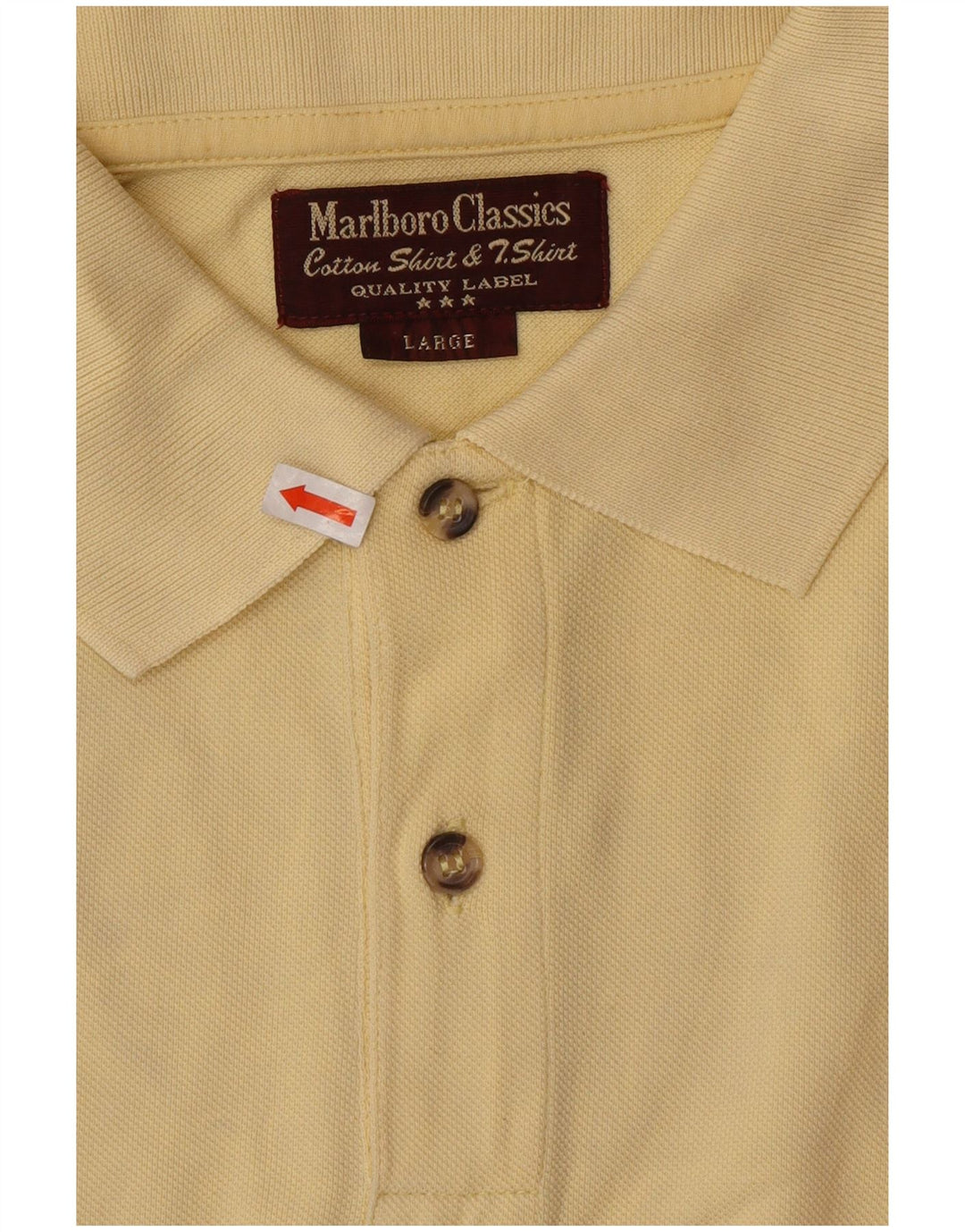 MARLBORO CLASSICS Mens Polo Shirt Large Yellow Cotton