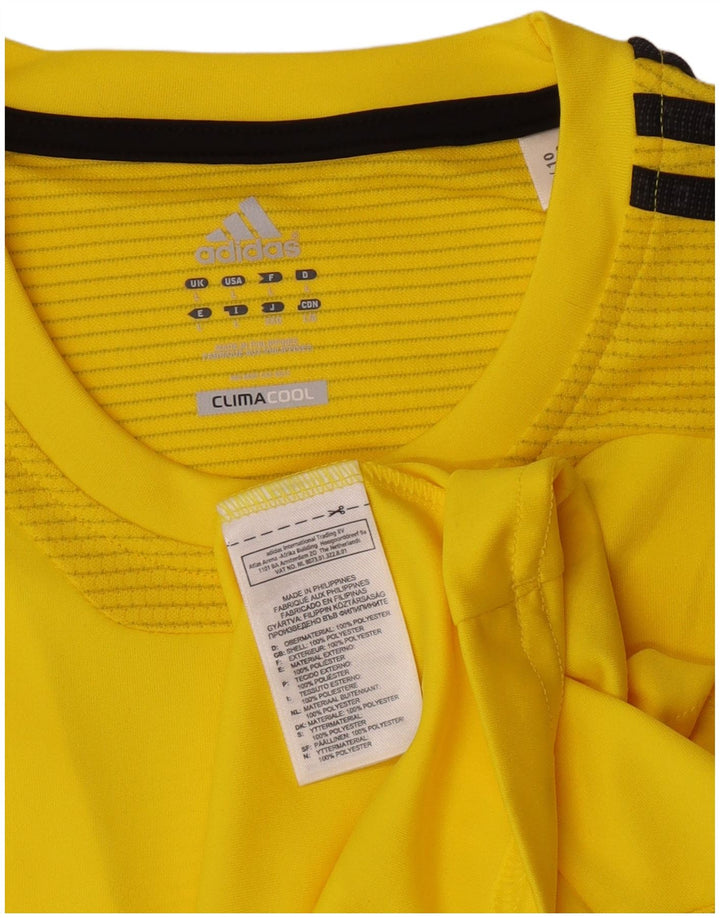 Adidas Mens Climacool T-Shirt Top Large Yellow Polyester