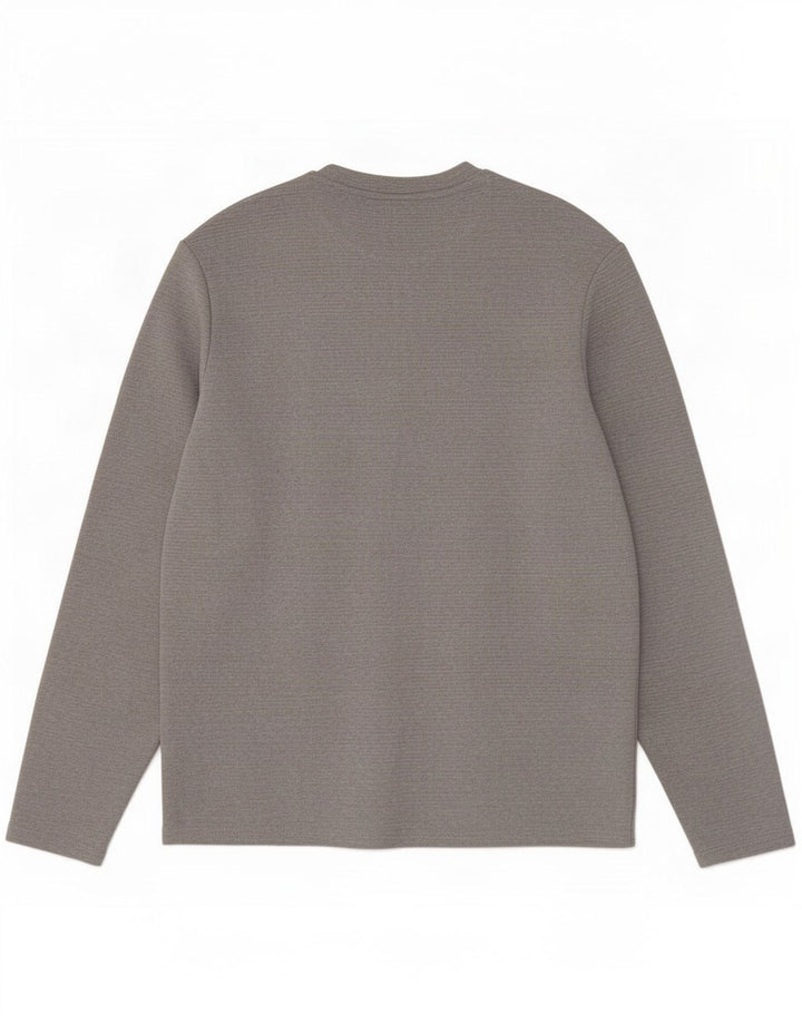 Zara Mens Top Long Sleeve Medium Grey Polyester