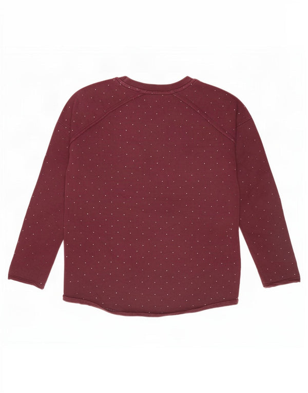 Sun68 Girls Sweatshirt Jumper 11-12 Years Burgundy Spotted Cotton