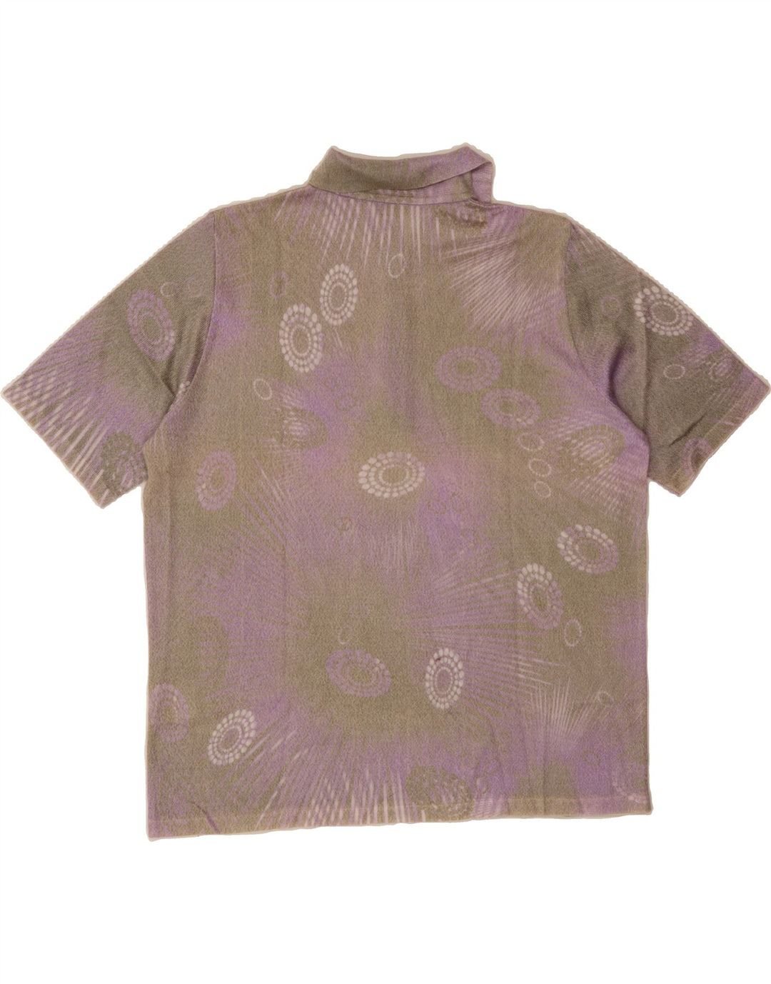 VINTAGE Womens Abstract Pattern Polo Shirt IT 46 Large Purple Polyacrylic Vintage Vintage and Second-Hand Vintage from Messina Hembry 