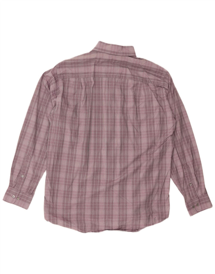 CALVIN KLEIN Mens Regular Fit Shirt Size 16 Large Purple Check Cotton