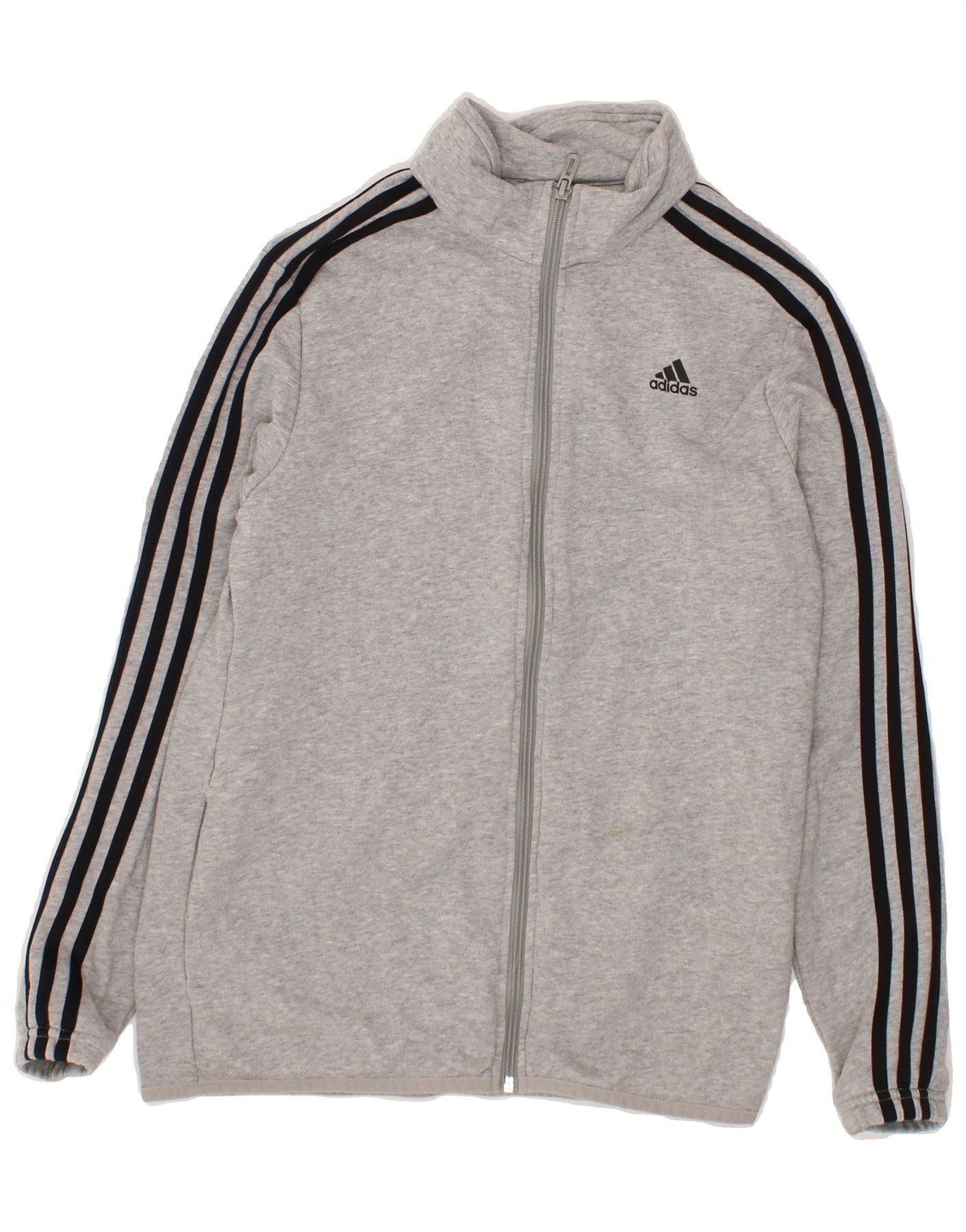 ADIDAS Boys Tracksuit Top Jacket 13-14 Years Grey Cotton Vintage