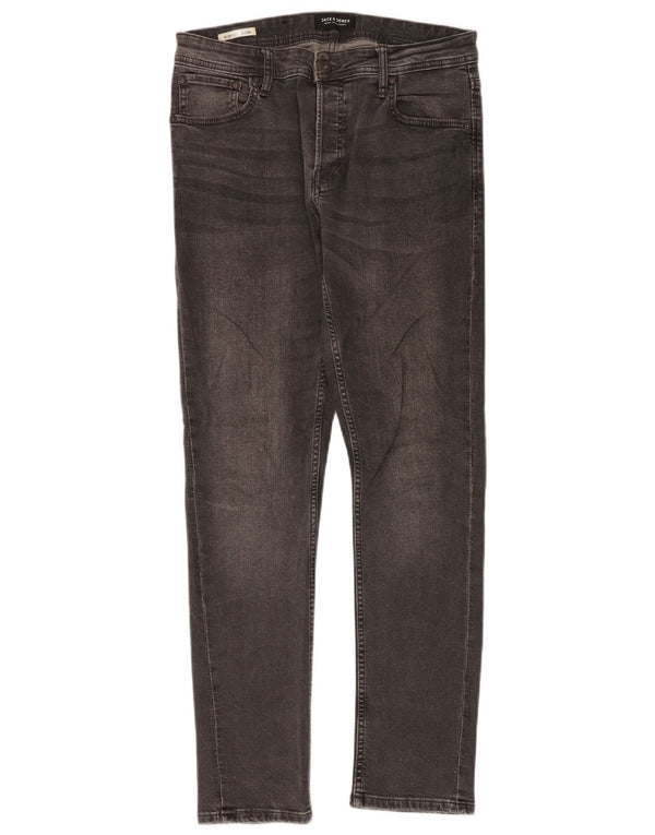 Jack & Jones Mens GLENN Slim Jeans W32 L32 Grey Cotton
