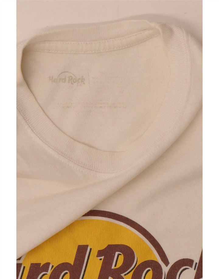 Hard Rock Cafe Mens Paris Graphic T-Shirt Top Medium White