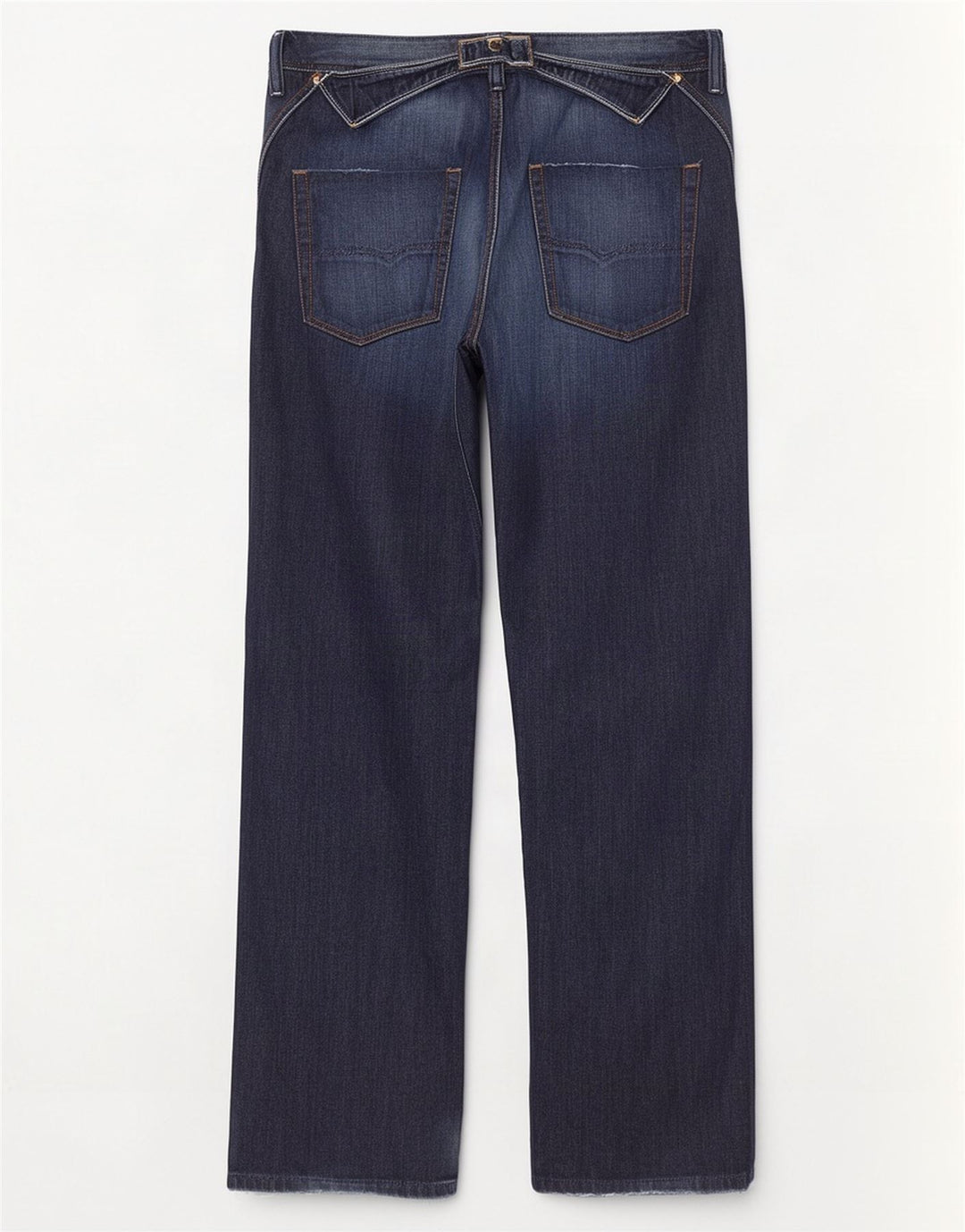 Diesel Mens Pheyo Distressed Straight Jeans W33 L34 Navy Blue Cotton
