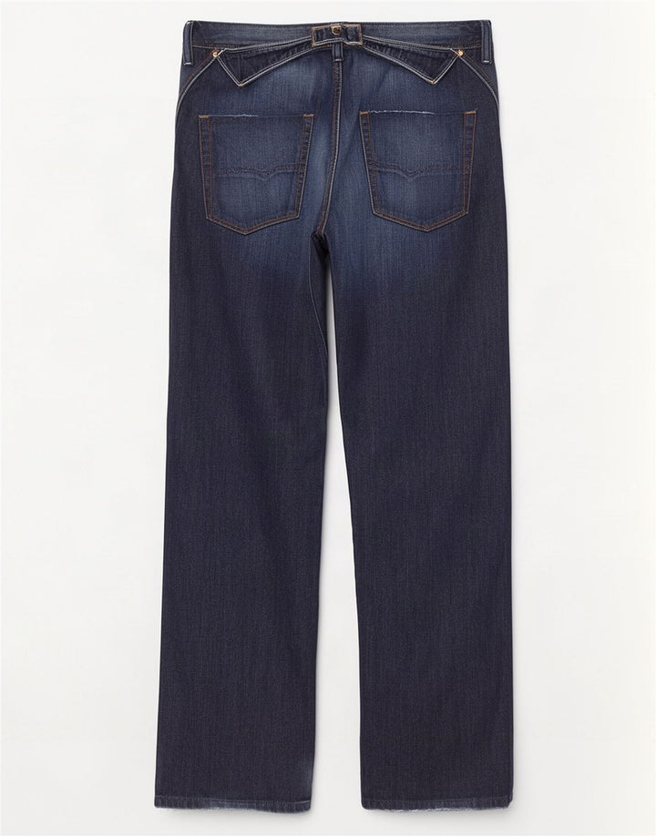 Diesel Mens Pheyo Distressed Straight Jeans W33 L34 Navy Blue Cotton
