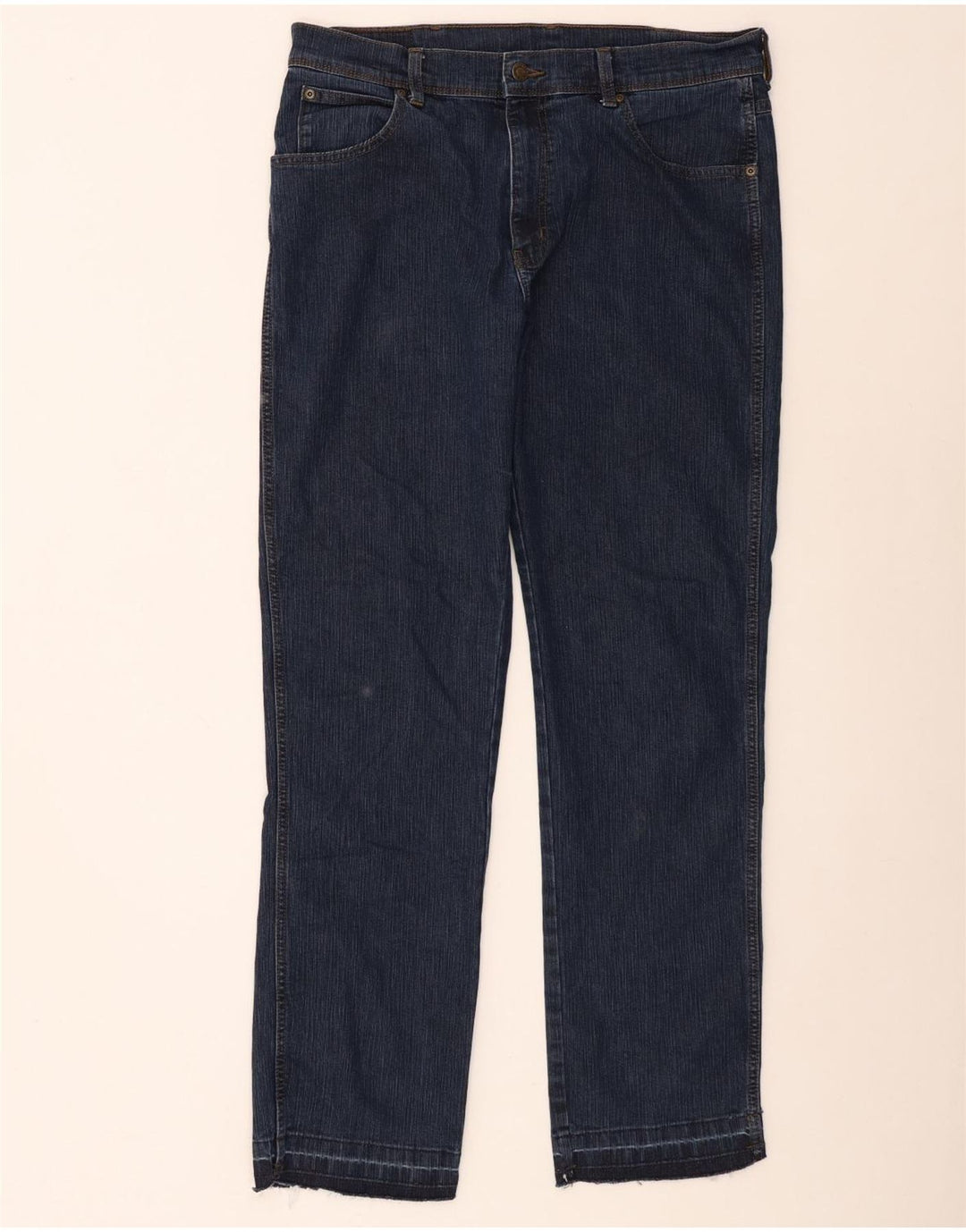 Wrangler Mens Regular Fit Straight Jeans W36 L32 Blue Cotton