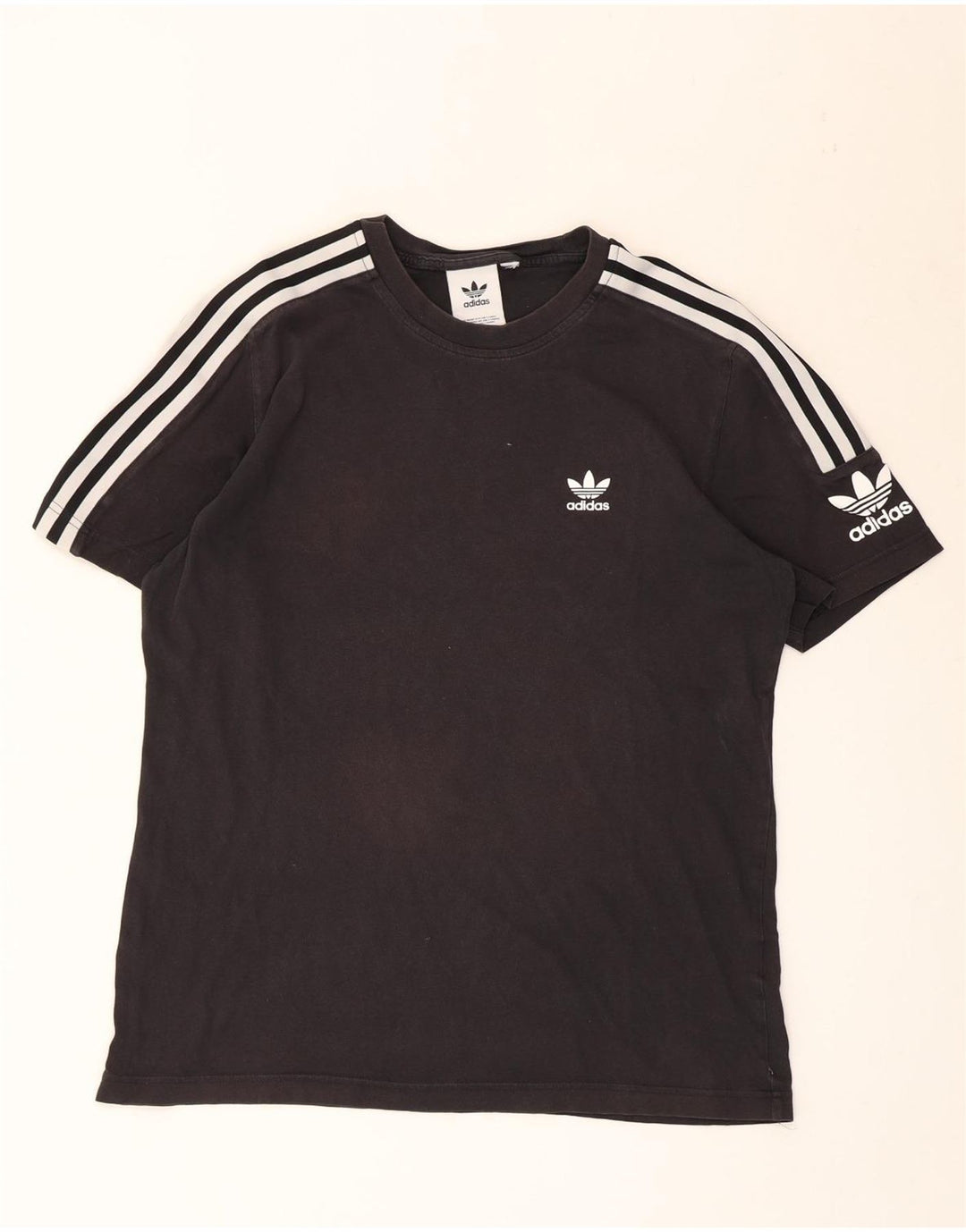 Adidas Mens T-Shirt Top Medium Black Cotton