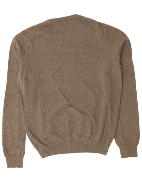 TRUSSARDI Mens Crew Neck Jumper Sweater Large Grey Wool