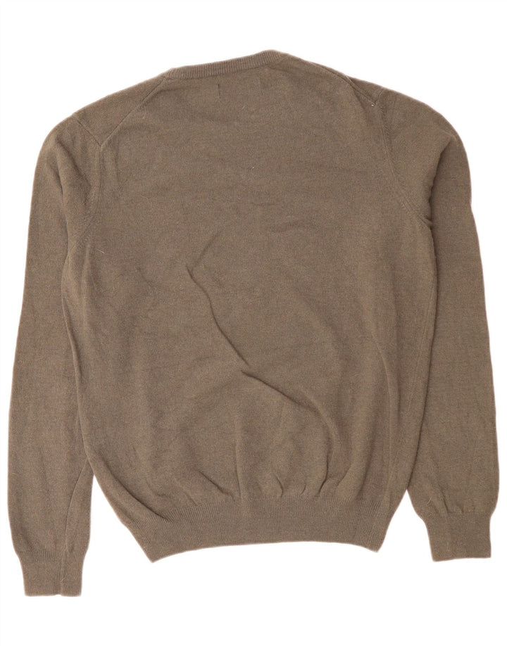 TRUSSARDI Mens Crew Neck Jumper Sweater Large Grey Wool