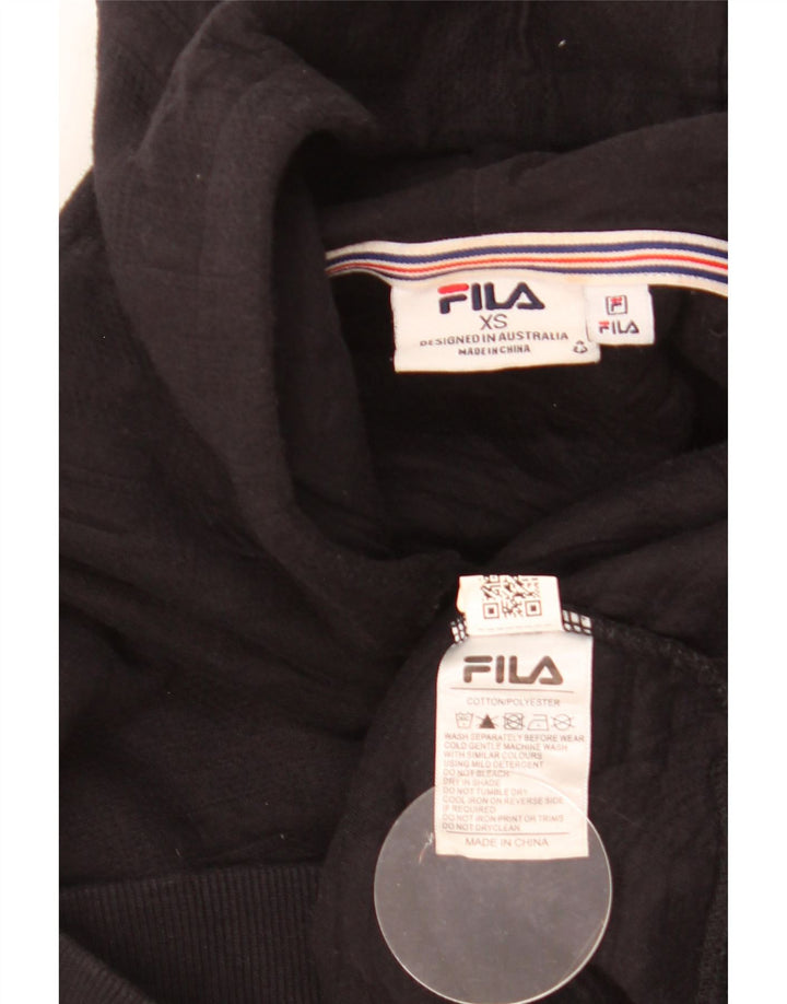 Fila Mens Hoodie Jumper XS Black Cotton
