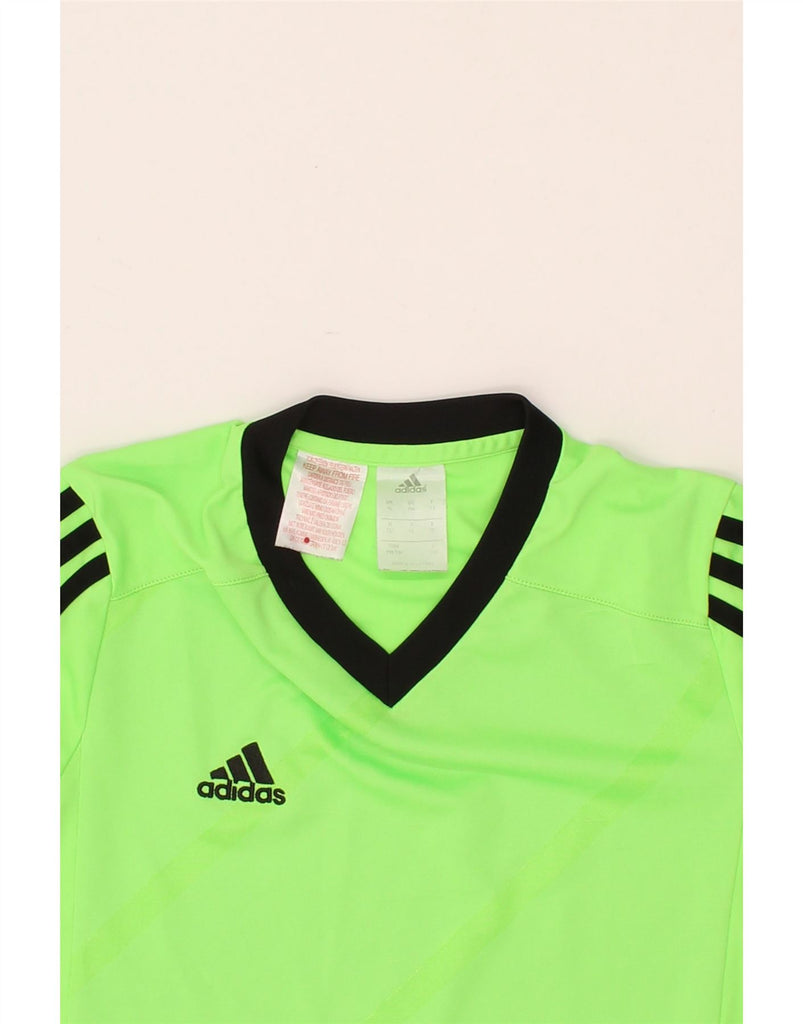 ADIDAS Boys Climalite T-Shirt Top 11-12 Years Large Green Polyester Vintage Adidas and Second-Hand Adidas from Messina Hembry 