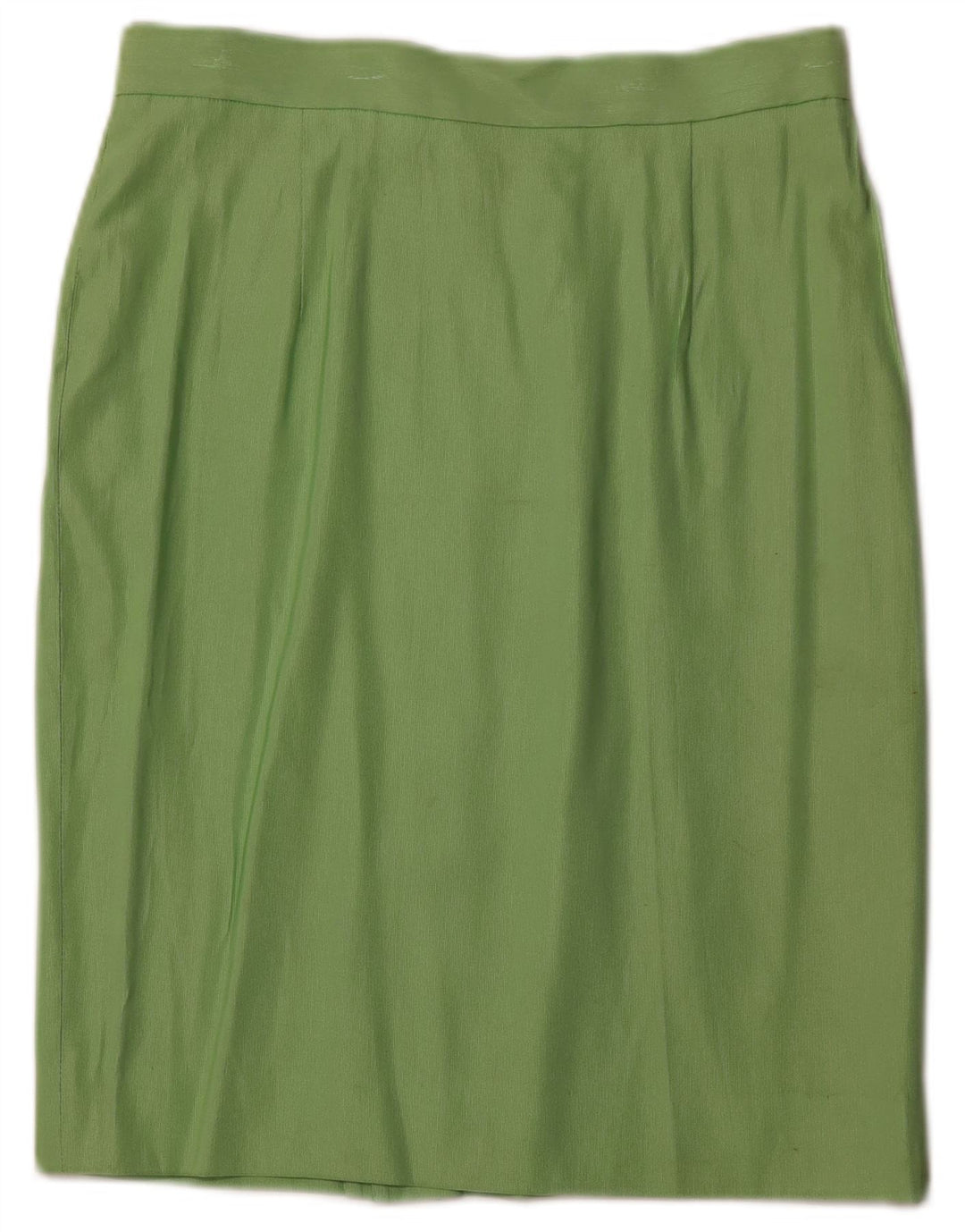 VINTAGE Womens Pencil Skirt IT 46 Large W30 Green Pinstripe Cotton