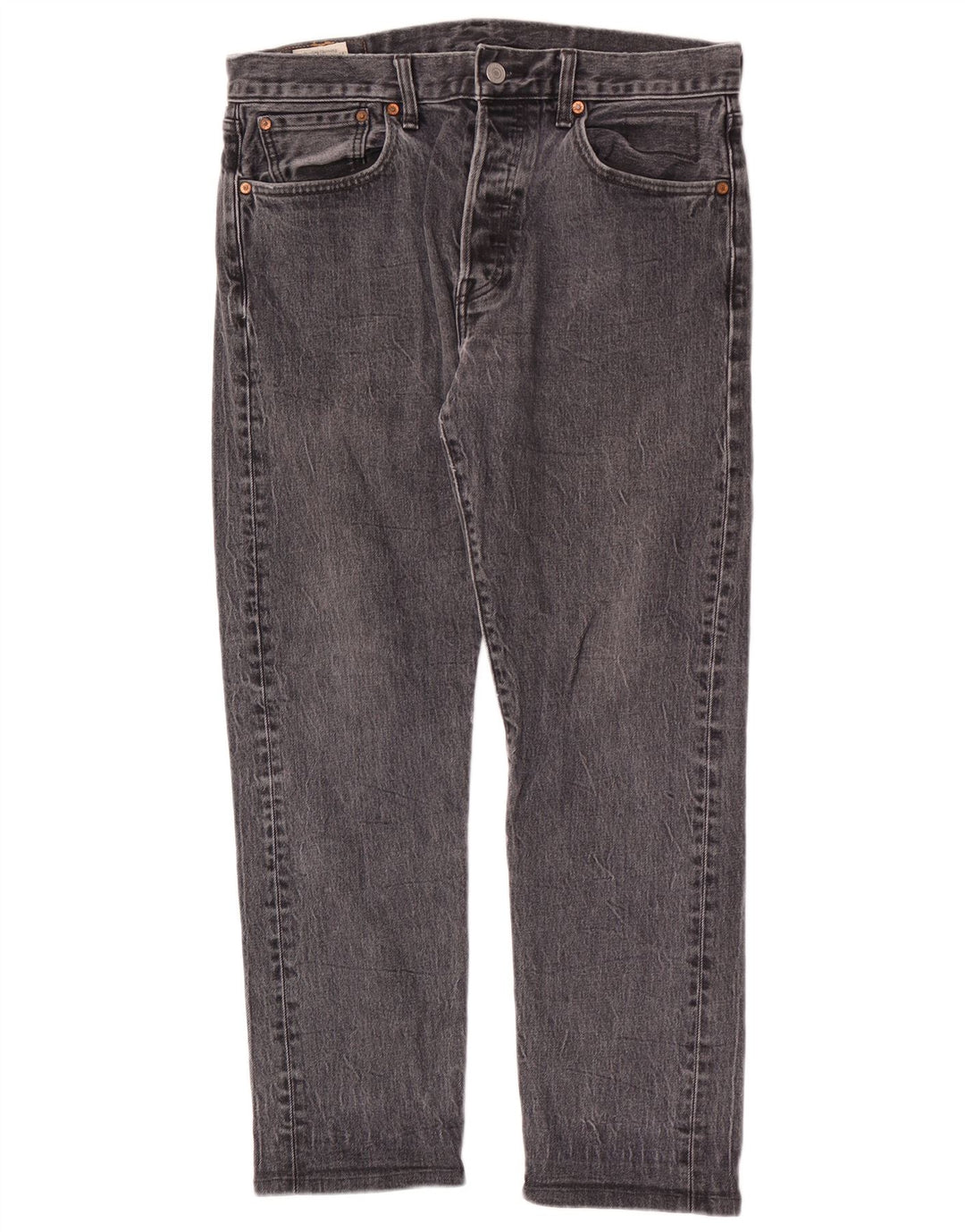 Levi's Mens 501 Straight Jeans W33 L28 Grey Cotton