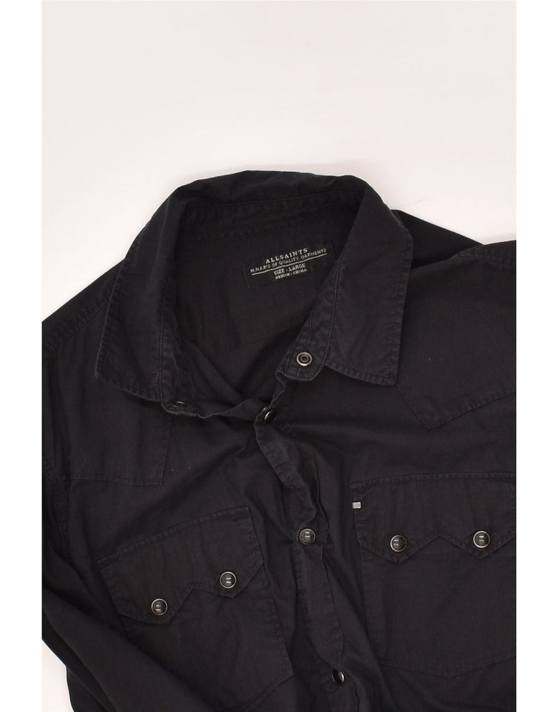 ALL SAINTS Mens Shirt Large Black Cotton | Vintage All Saints | Thrift | Second-Hand All Saints | Used Clothing | Messina Hembry 